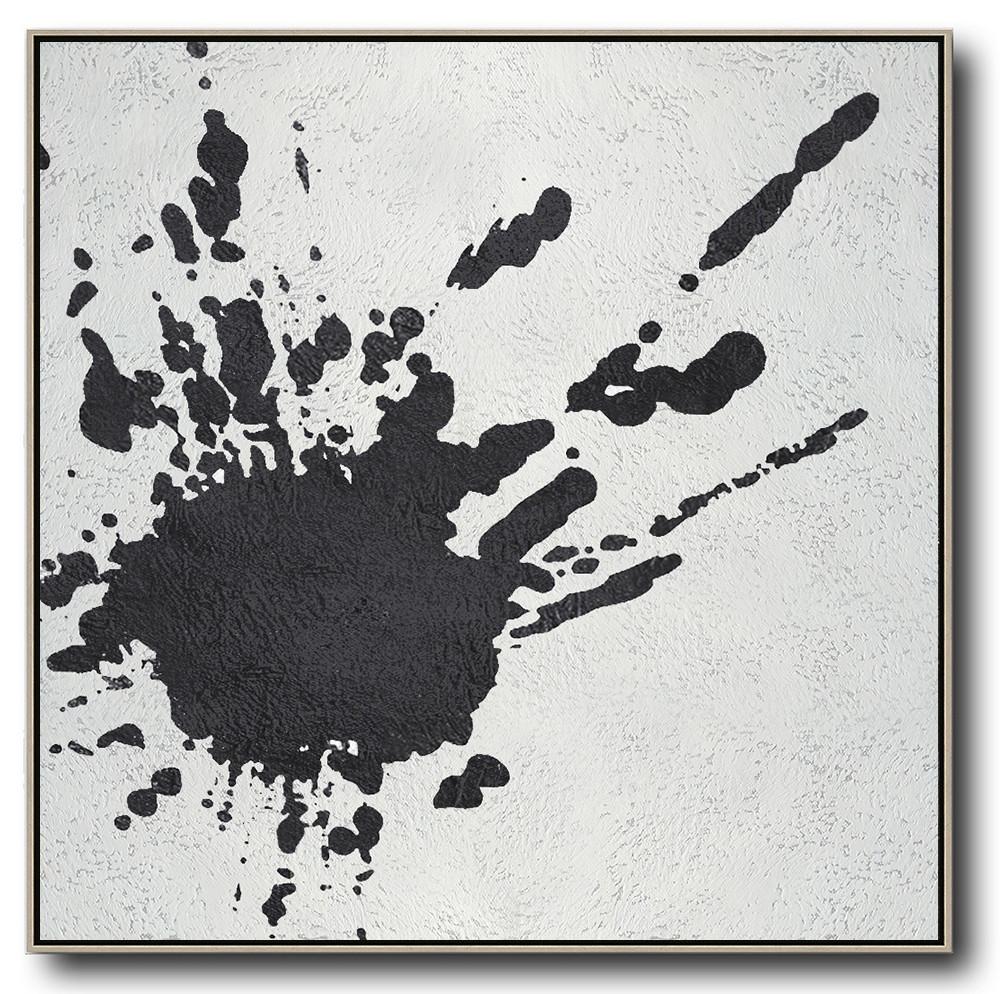 Minimal Black and White Painting #MN13A - Click Image to Close